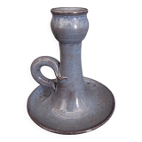 Vintage hand-held candle holder, ceramic, glazed terracotta, Saint Rome de Tarn X