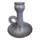 Vintage hand-held candle holder, ceramic, glazed terracotta, Saint Rome de Tarn X