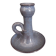 Vintage hand-held candle holder, ceramic, glazed terracotta, Saint Rome de Tarn X