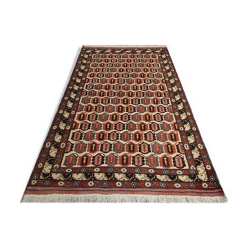 Handwoven red wool persian quchan rug 124x168cm