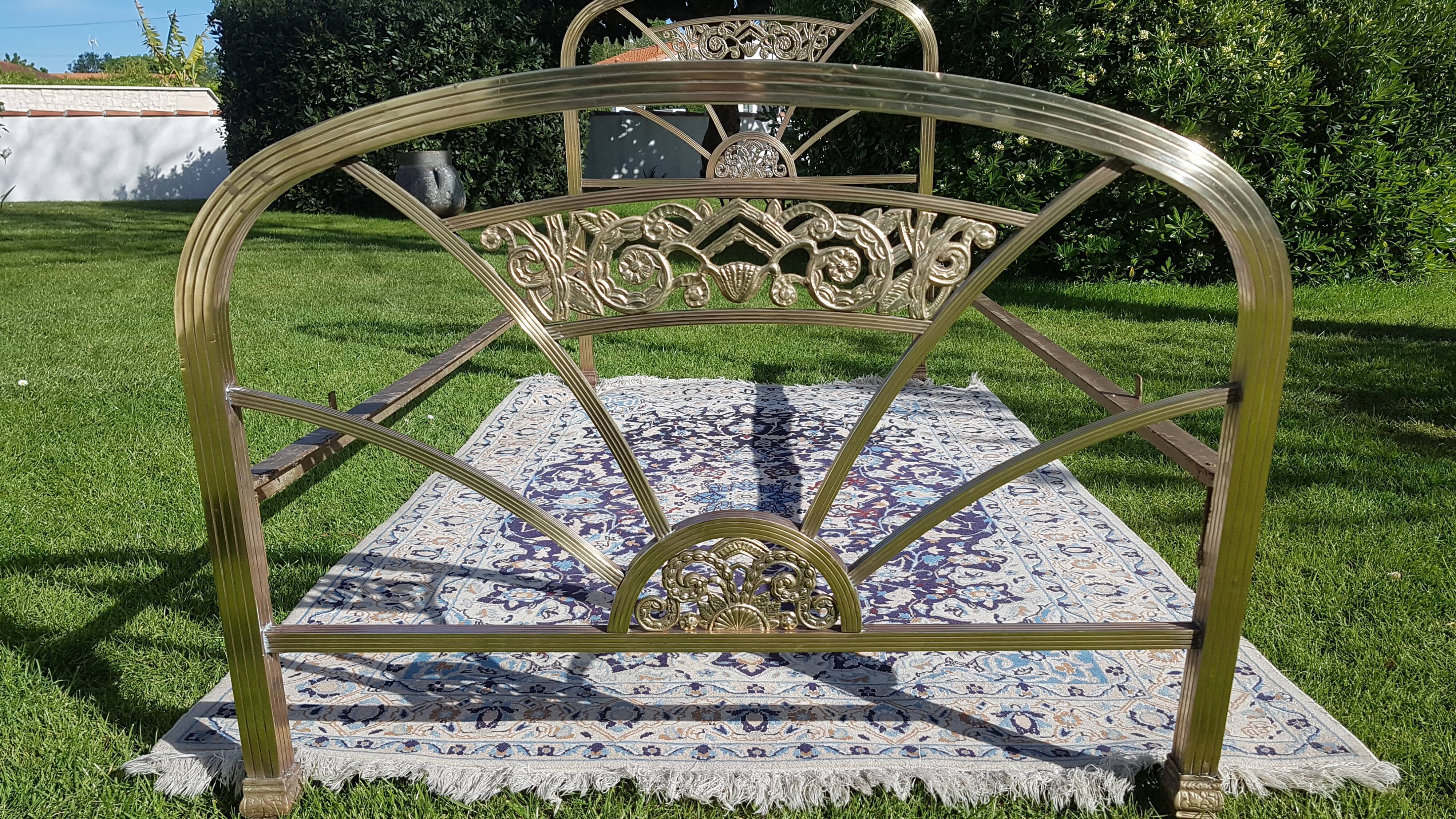 Art deco brass and bronze bed 1900