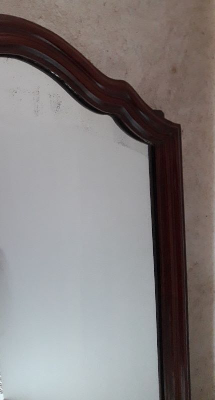 Louis Philippe mirror, mahogany, gendarme hat