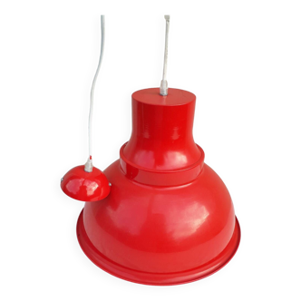 Red metal pendant light