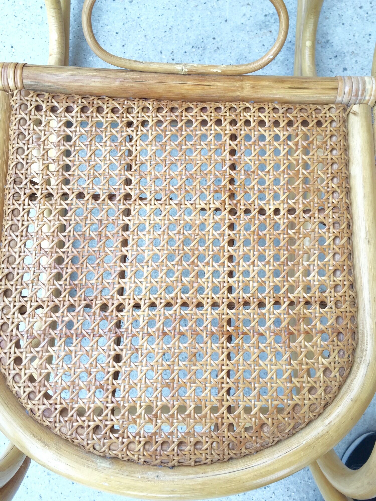 Rocking chair children wooden, rattan and canning circa 60/70