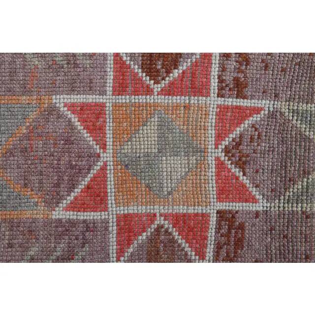 Rainbow Colorful Turkish Vintage Handmade Wool Runner Rug 86x358