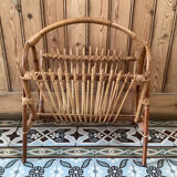 Porte revues rotin bambou, années 50