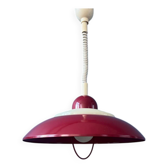 Scandinavian red Space Age pendant lamp by Knud Christensen