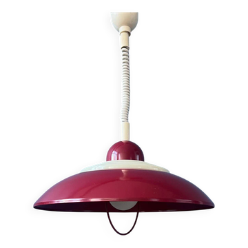 Scandinavian red Space Age pendant lamp by Knud Christensen