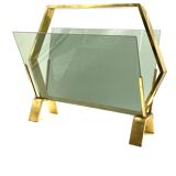 Modern brass magazine rack,  Italy 1970