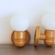 2 vintage wooden wall lights ALLIBERT model CYPRIA