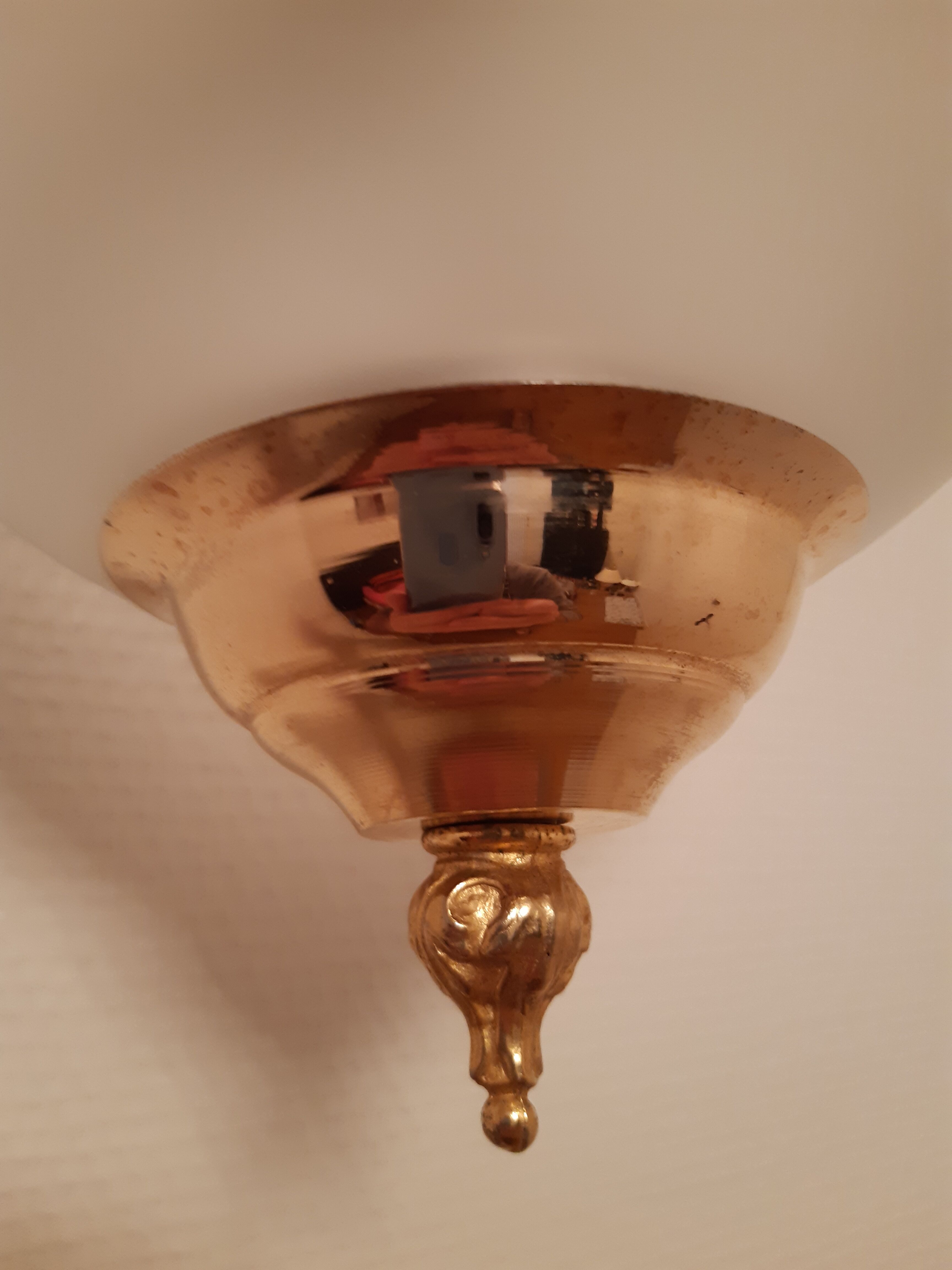 1900-style glass and brass suspension