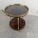Italian goatskin and parchment serving bar cart