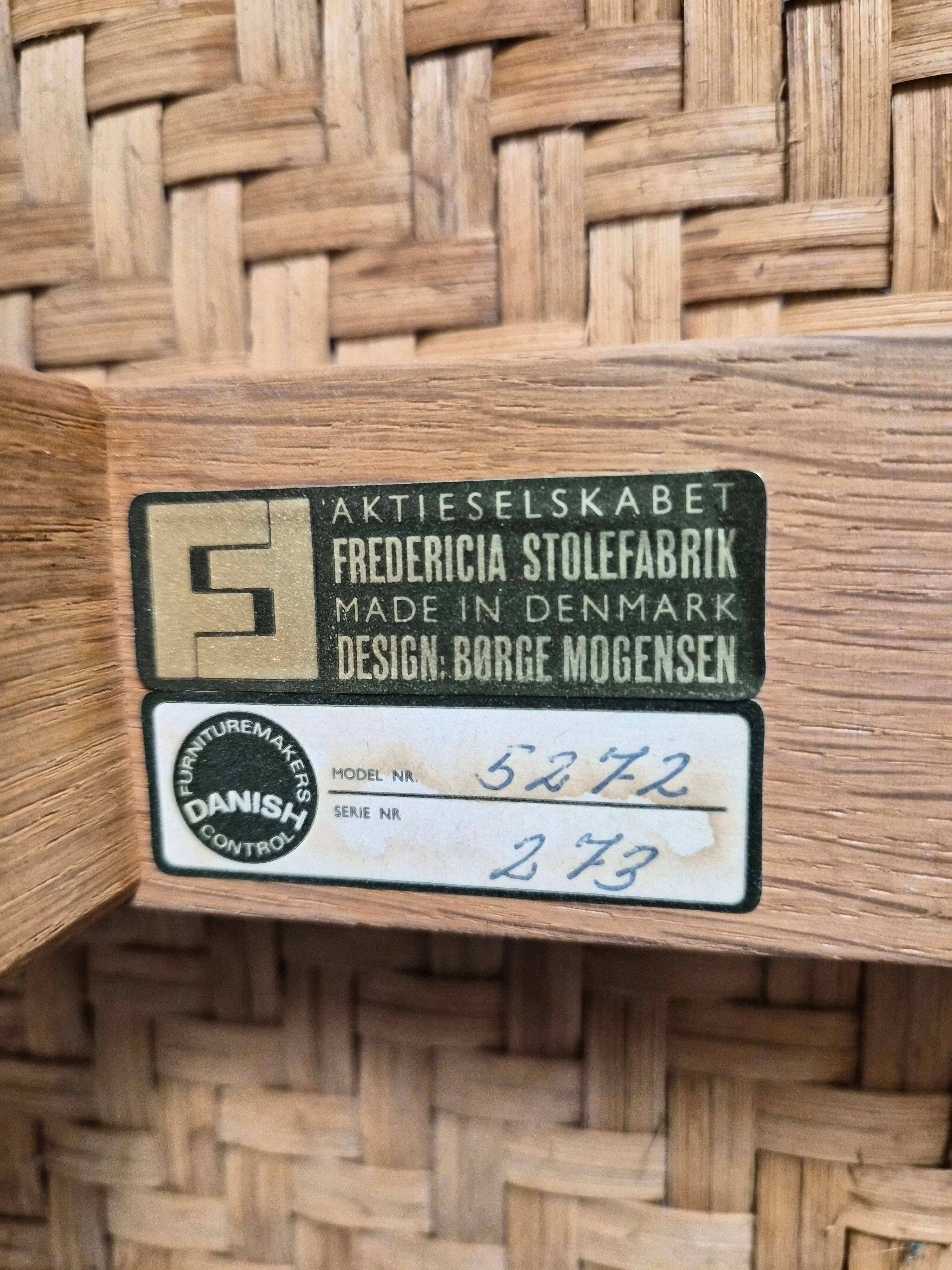 Rattan and oak bench by Børge Mogensen, 1960