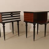 Pair of bedside table restyled swing door year 60