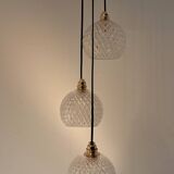 3-light modular pendant light in cut crystal