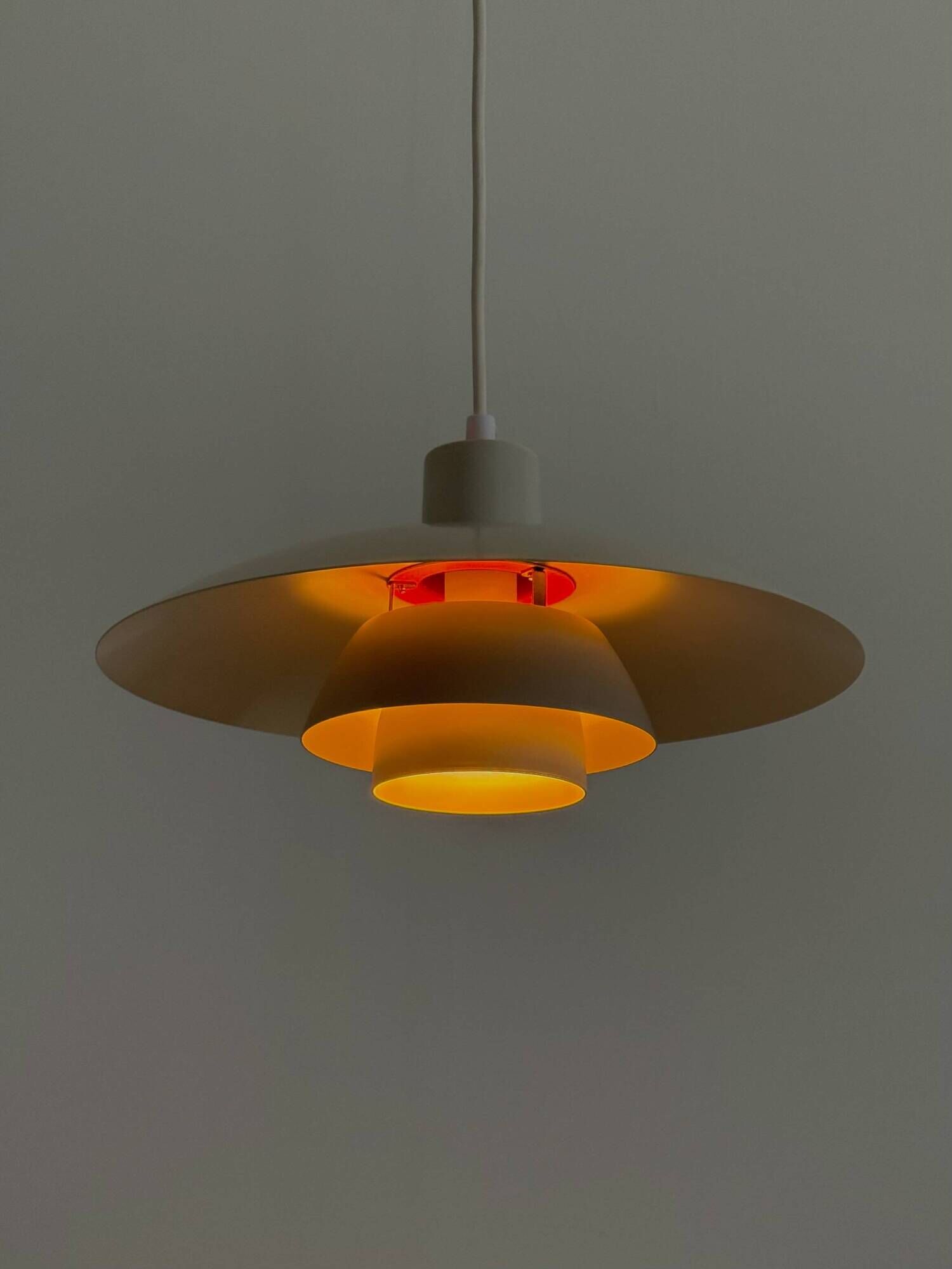 PH 4/3 pendant lamp white with orange accents by Poul Henningsen for Louis