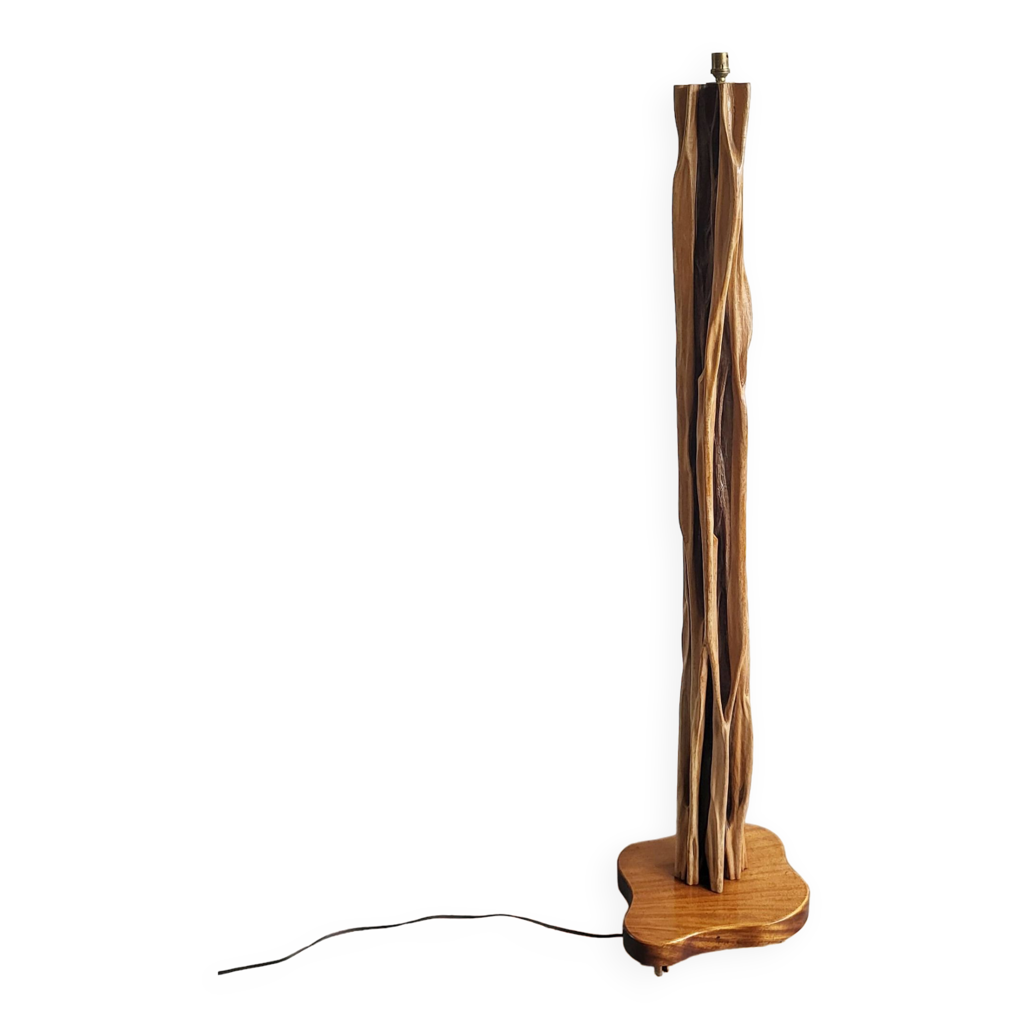 Vintage driftwood & mahogany floor lamp 1960s