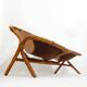 Rohe Noordwolde, bamboo and leather bench, 1970s.