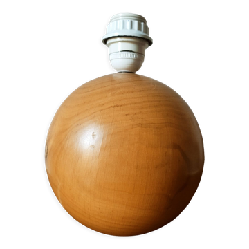 Pied de lampe boule en bois blond