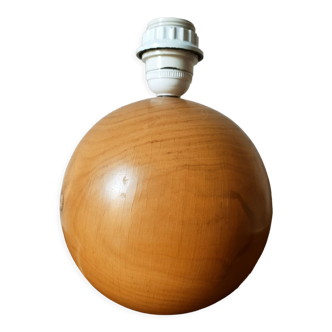 Pied de lampe boule en bois blond