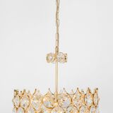 Golden brass chandelier, Sciolari design by Palwa, Germany, 1970s