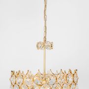 Golden brass chandelier, Sciolari design by Palwa, Germany, 1970s