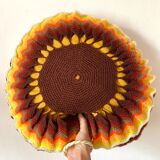 Vintage round crochet cushion