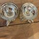 Pair of vintage silver-plated candlesticks with handles