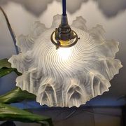 Suspension abat-jour vintage en verre dépoli