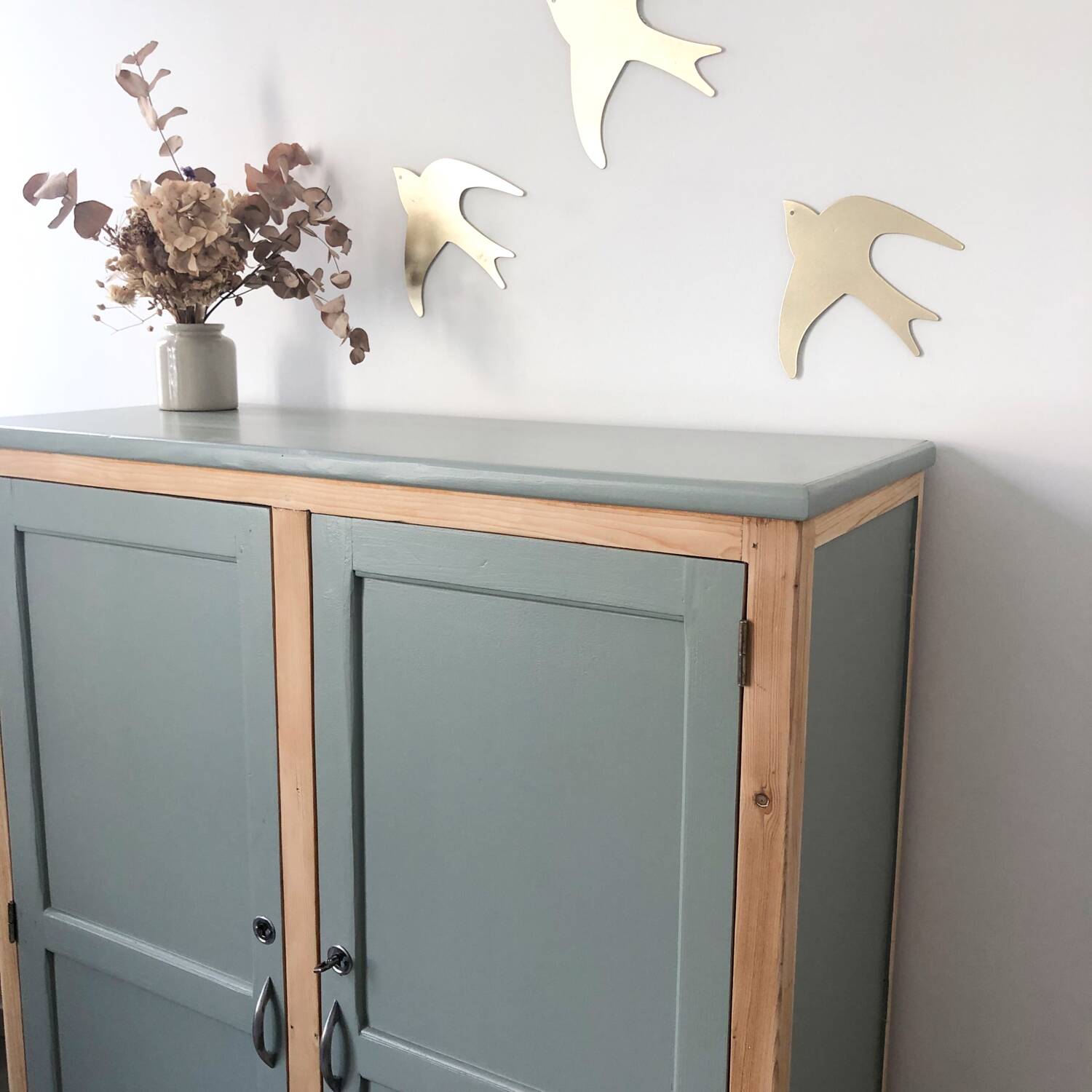 Verdigris two-door wardrobe