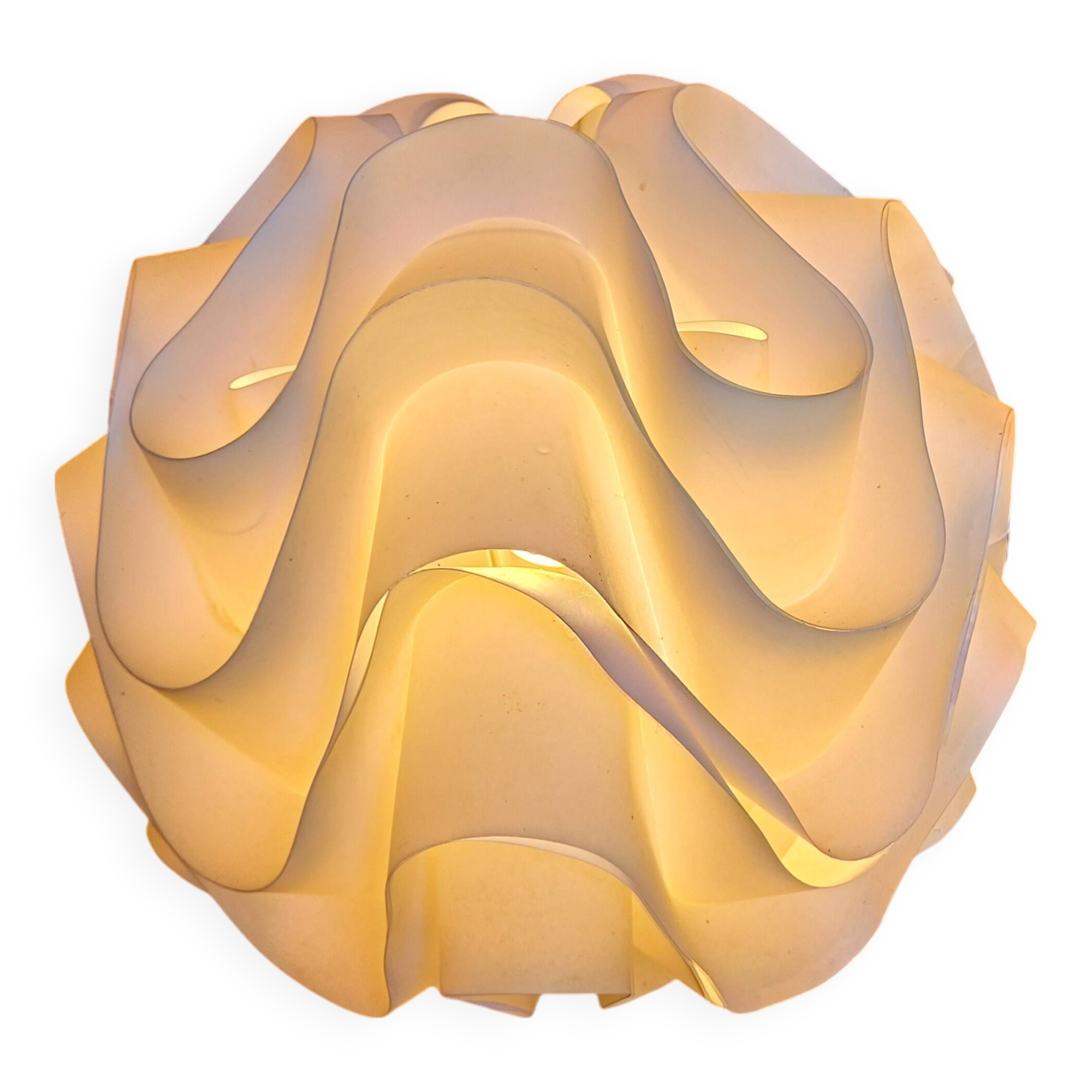 Vintage white plastic pendant lamp