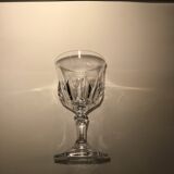 Lot of 6 crystal digestive glasses cut to octagonal feet early 20th century