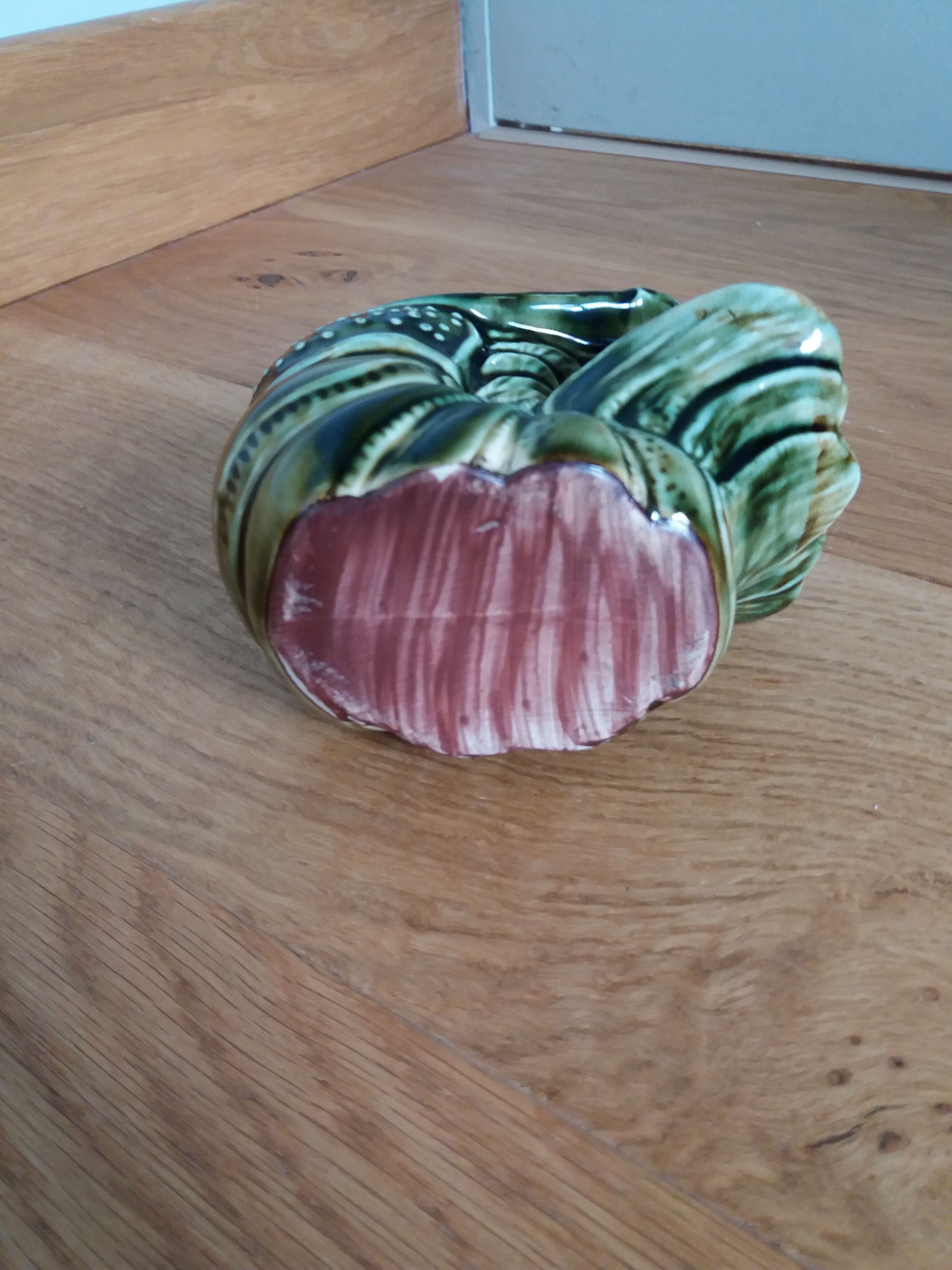 Zoomorphic ceramic shrimp or crayfish ashtray