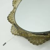 large back lit wall MIRROR acrylic frame ice glass decor 1960s 1970s