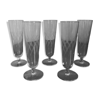 Vintage champagne flutes 1960