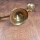 Vintage brass candle holder with 3 lights, flower drip trays, ideal for a centrepiece.