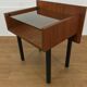 Table de chevet moderniste années 50 bois et verre