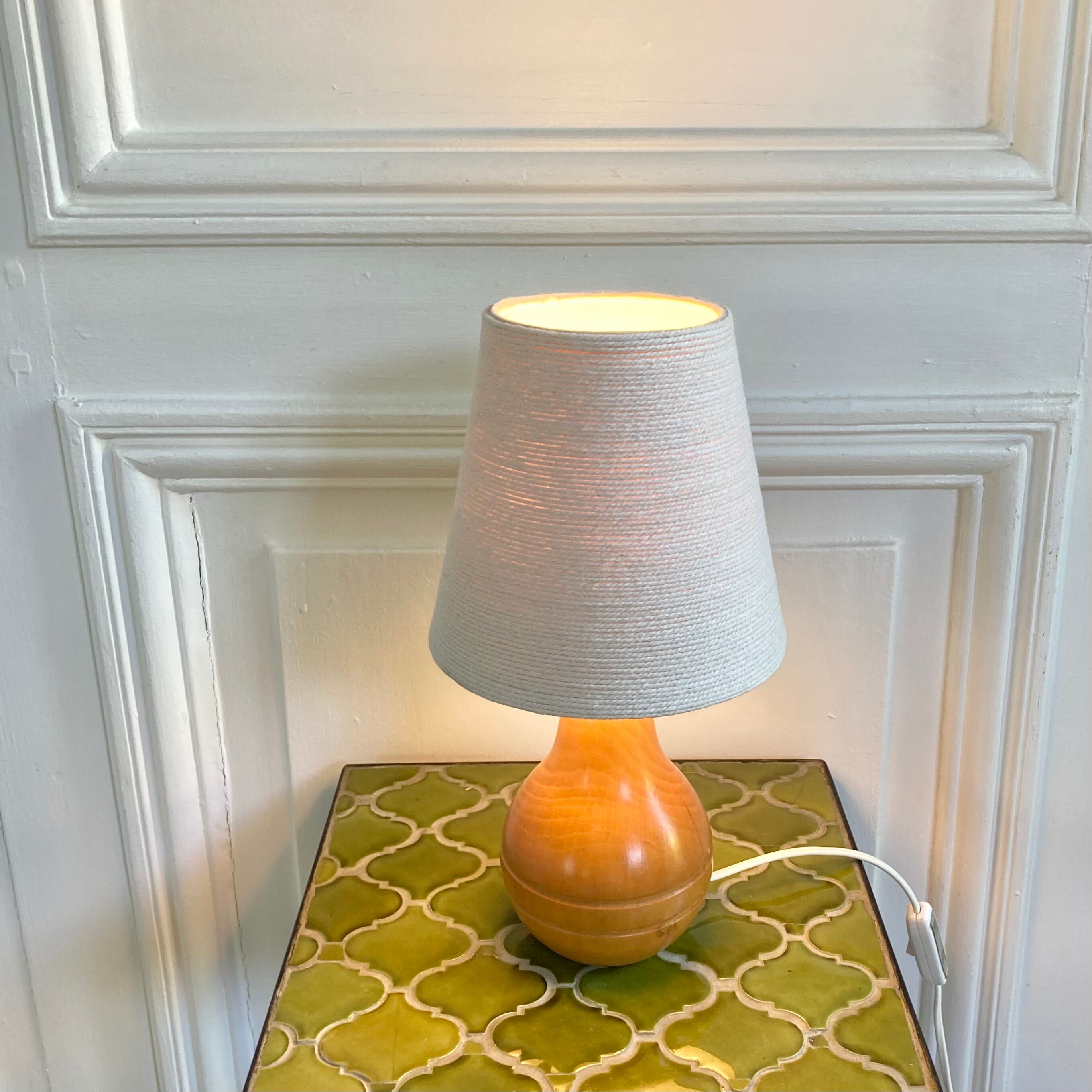 Wooden lamp rope lampshade