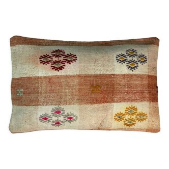 Vintage turkish kilim cushion cover, 30 x 50 cm