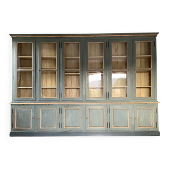 Grande bibliothèque vitrine/armoire de style Louis XVI