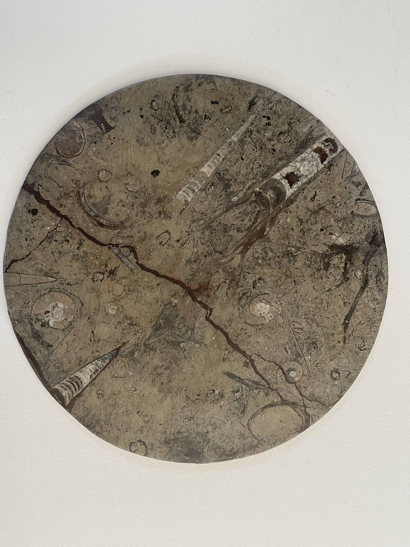 Round plate, fossil marble catch-all 35cm
