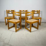 Ensemble de 5 chaises maison regain en orme