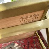 Chaise pliante en velours vert olive et bâti or Chaisor - made in France
