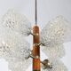 Temde chandelier with frosted glass elements, 1960s