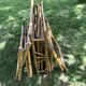 Bamboo foldable garden lounge set