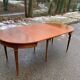 Round extendable dining table in Louis XVI style, 100cm with 2 extensions.