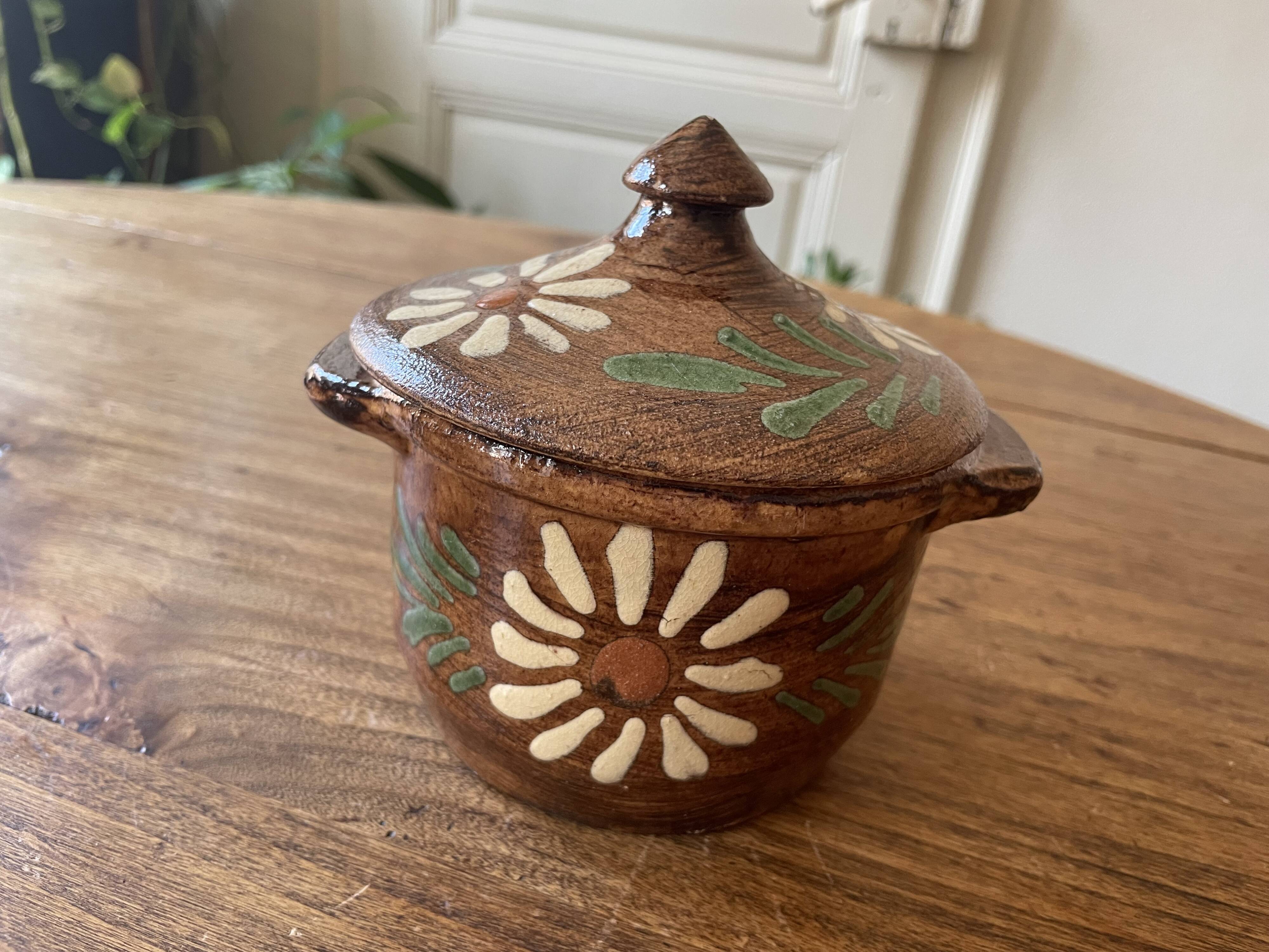 Small Alsatian pot in glazed ceramic