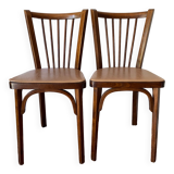 Baumann bistro chairs in wood and skaï