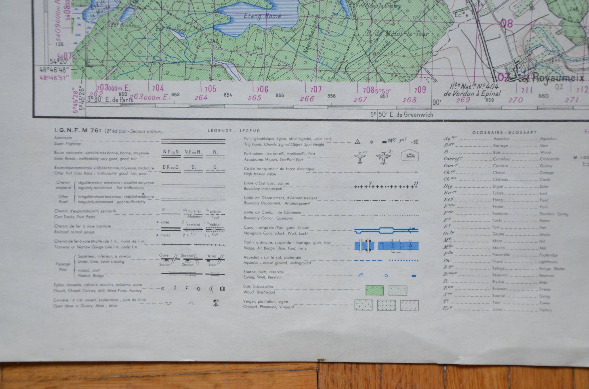 Vintage map of Pont-à-Mousson