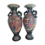 Pair of Satsuma vases 62 cm high